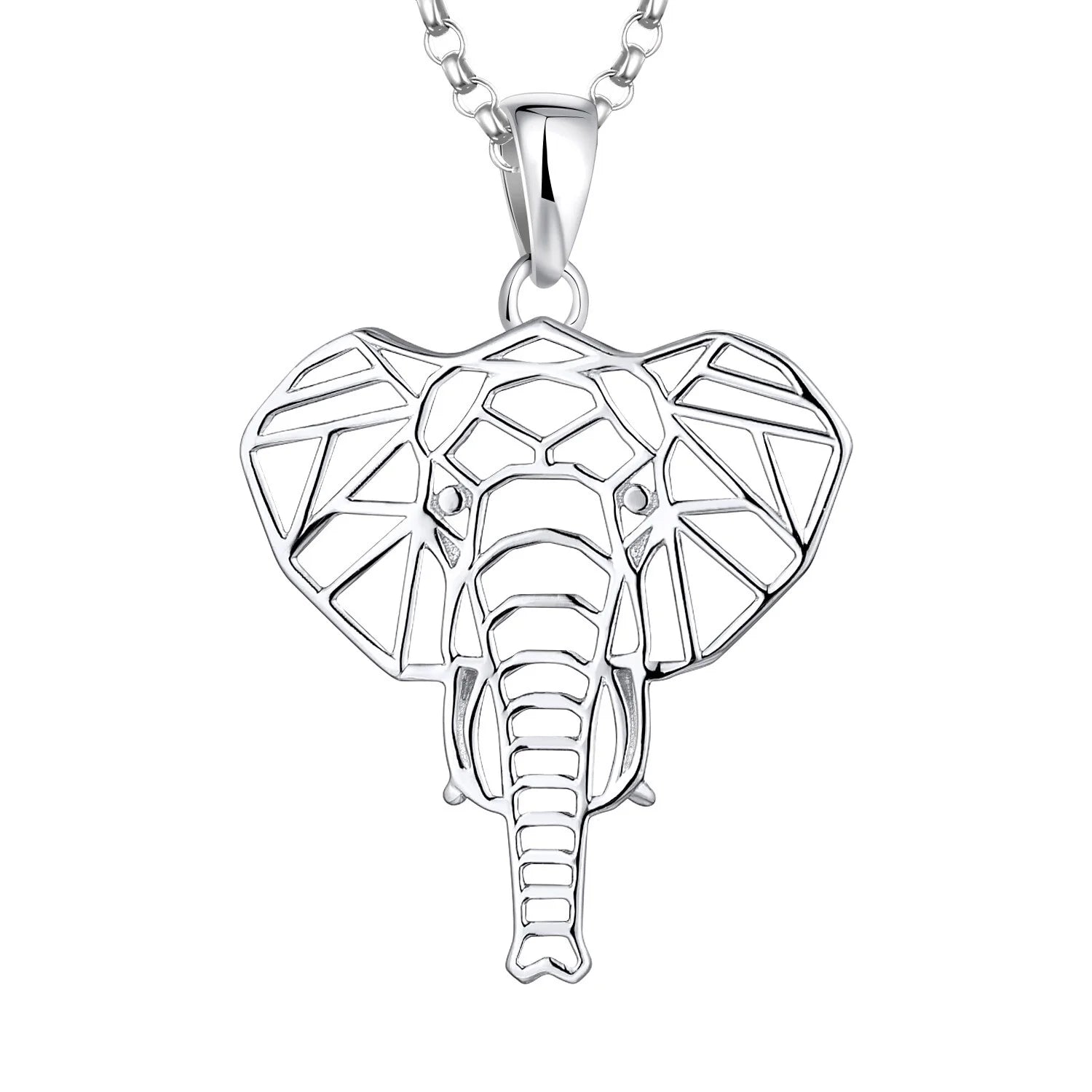 Women Elephant Necklace,925 Sterling Silver Lucky Animal Amulet Pendant Necklace