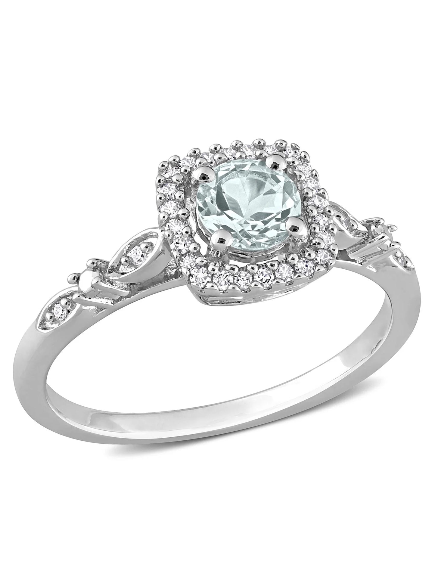 Women'S Aquamarine Sterling Silver Engagement Ring