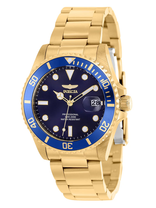 Pro Diver Ladies 38Mm Stainless Steel Gold Blue Dial Quartz Watch 37153