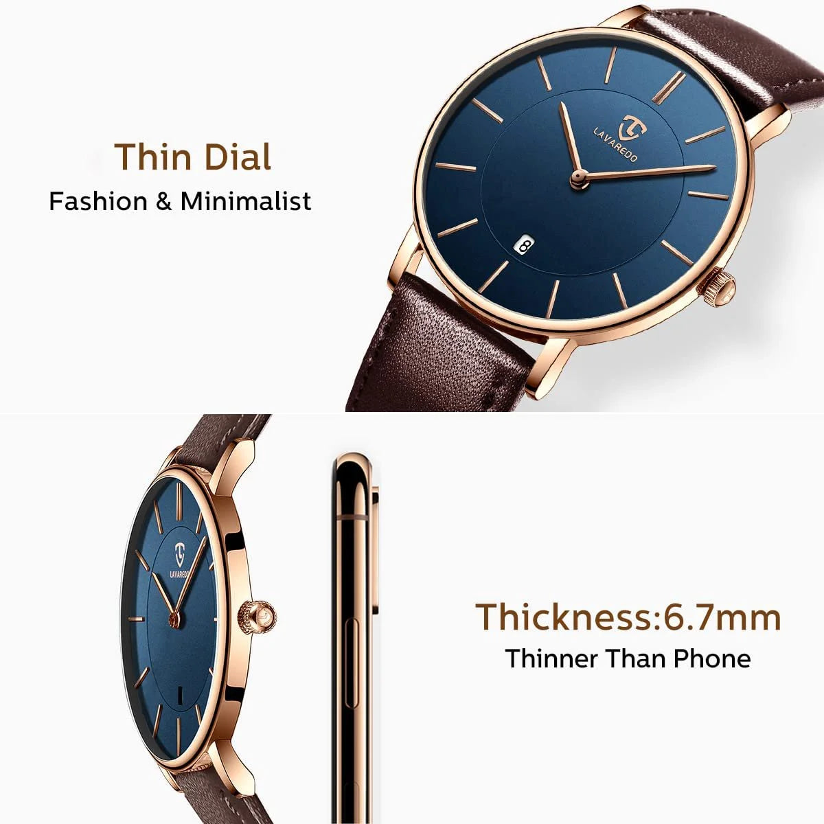 Men Watches Fashion Minimalist Quartz Watch for Men Analog Waterproof Watches with Leather Strap Gift for Man