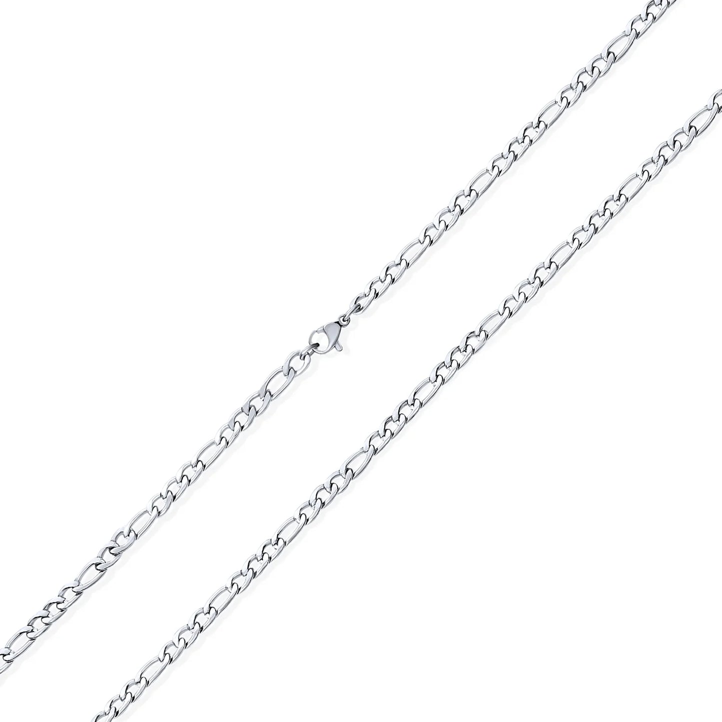 Mens Men'S Silver & Gold Tone Stainless Steel Figaro Chain Necklace 18-30 Inch