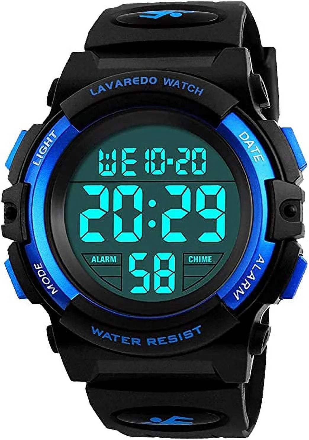 Watches for Kids Boys Girls Digital Outdoor Waterproof Sport LED Light Stopwatch Child Wristwatch Blue