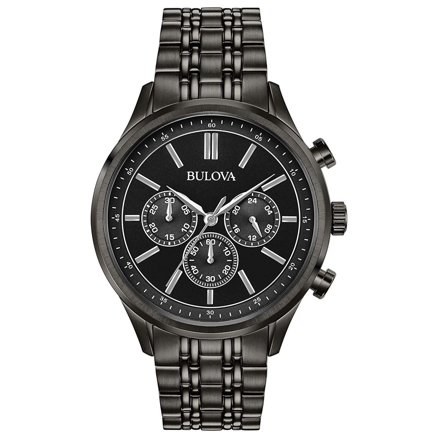 Men'S Gunmetal Stainless Steel Chronograph Watch 98A217