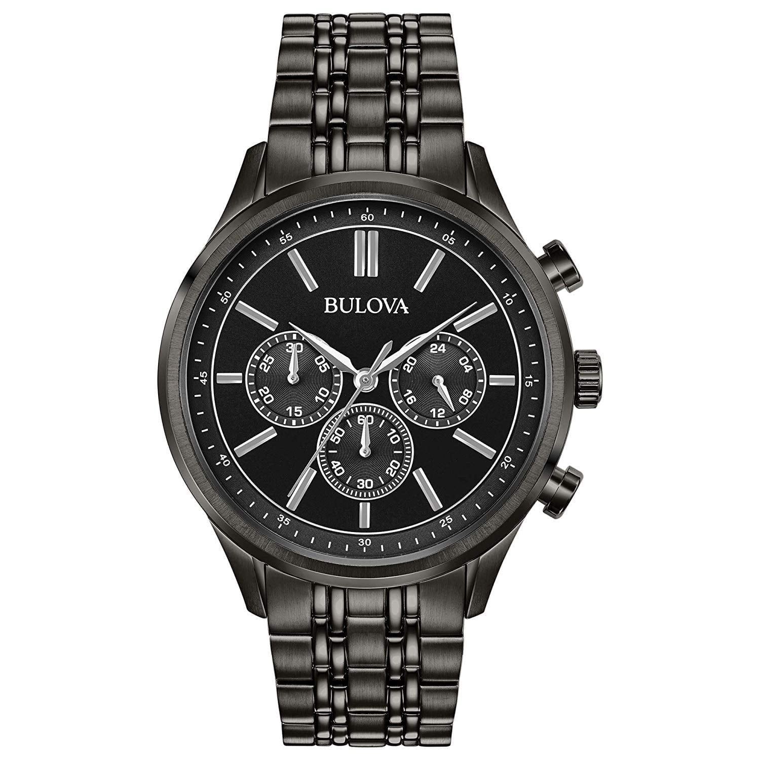 Men'S Gunmetal Stainless Steel Chronograph Watch 98A217