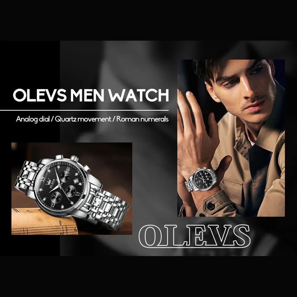 Silver Watches for Men  Watch Men Blue Face Luxury Watches for Men Stainless Steel Men Watch Dress Waterproof Watch for Men