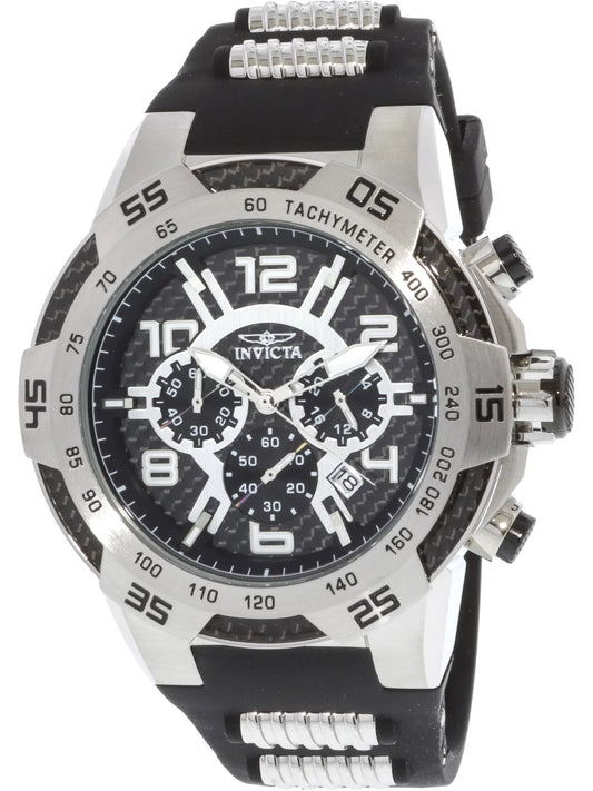 Men'S INV-24229 Black Silicone Japanese Chronograph Fashion Watch