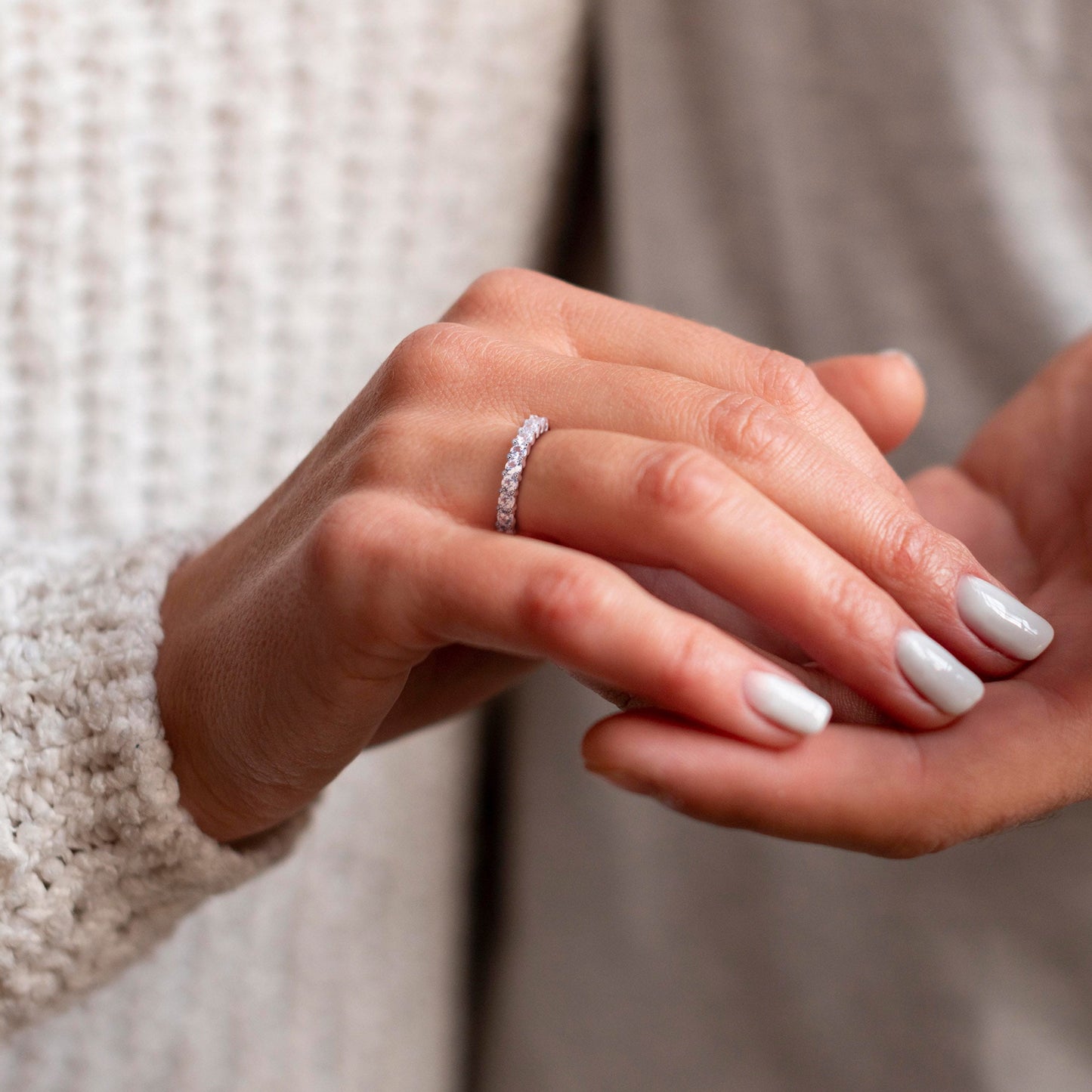 Women'S Created Sapphire Sterling Silver Wedding Ring