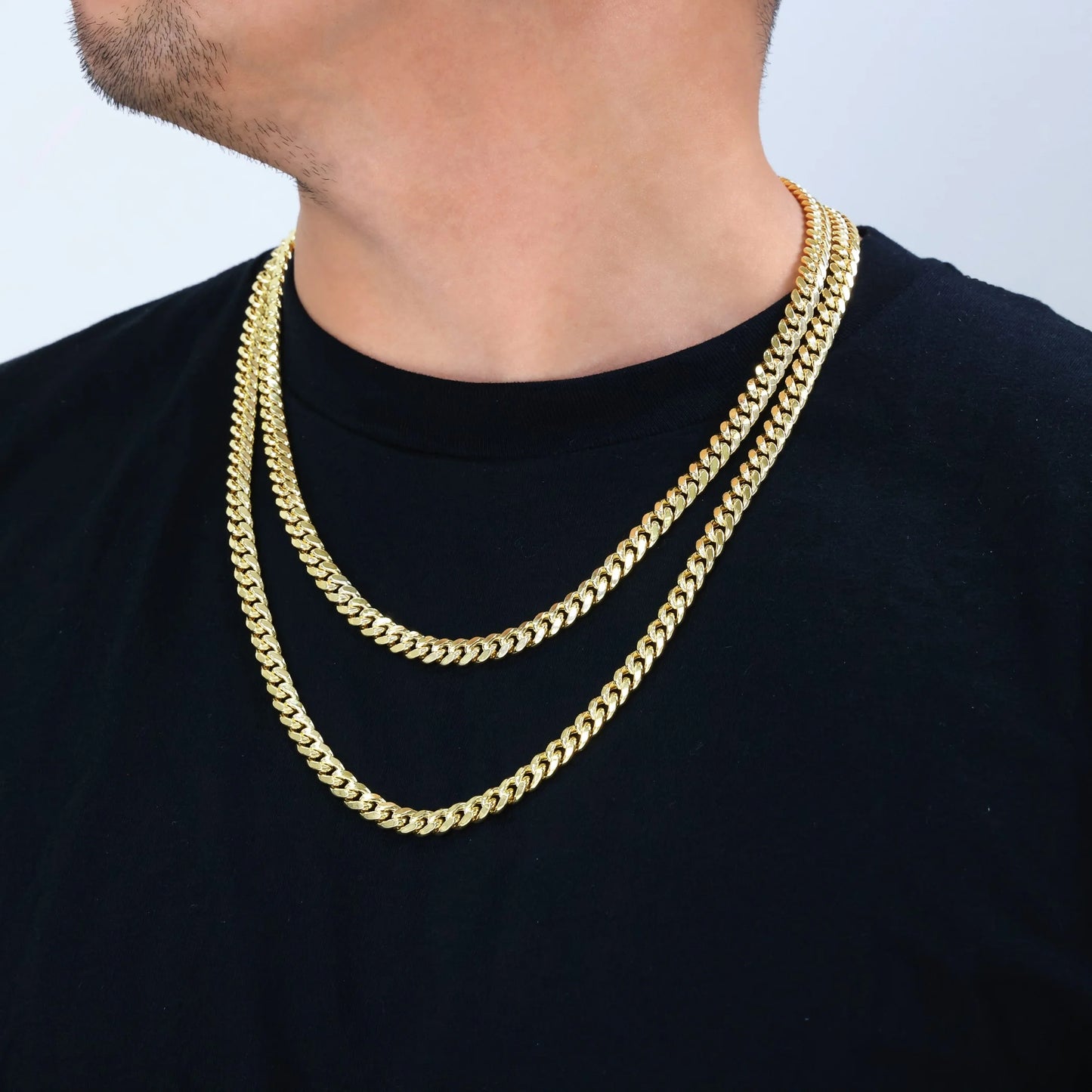 14K Yellow Gold 7.5Mm Miami Cuban Link Chain Necklace, Mens Womens Jewelry 16" - 30"