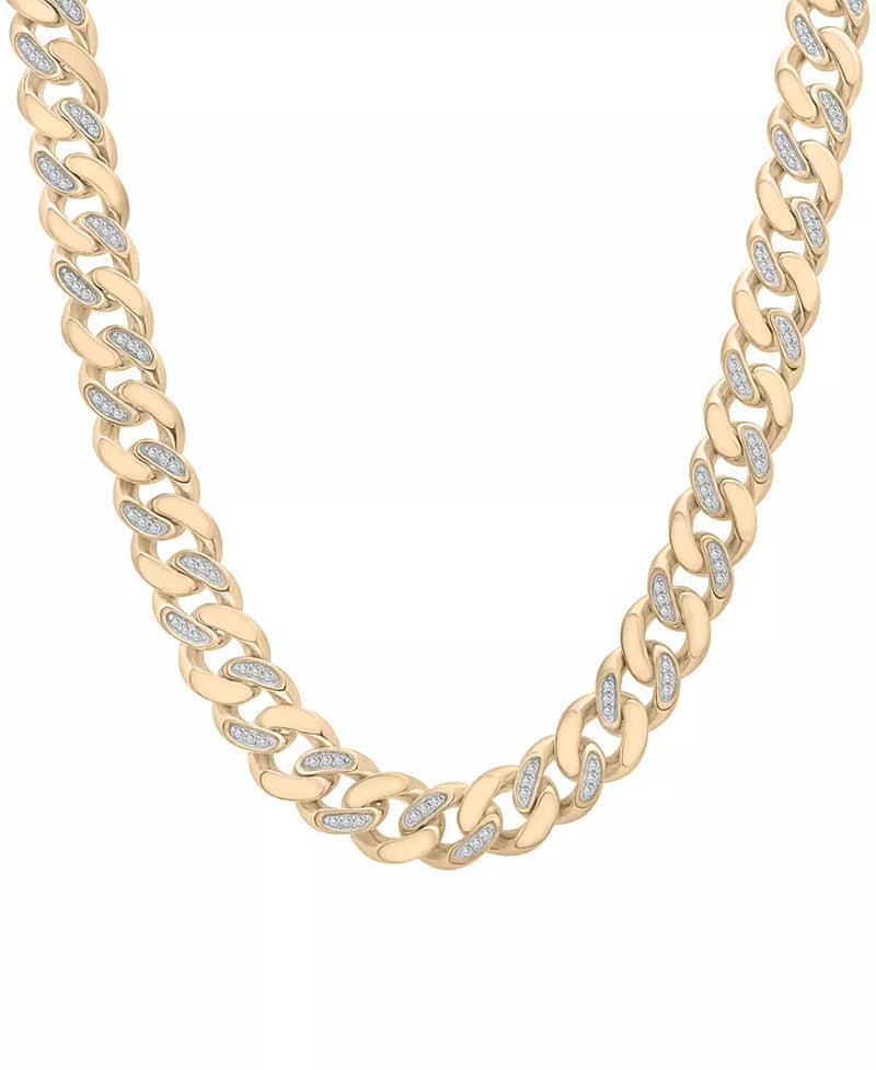 Men'S Diamond Cuban Link 24" Chain Necklace (1 Ct. T.W.) in Sterling Silver or 14K Gold-Plated Sterling Silver