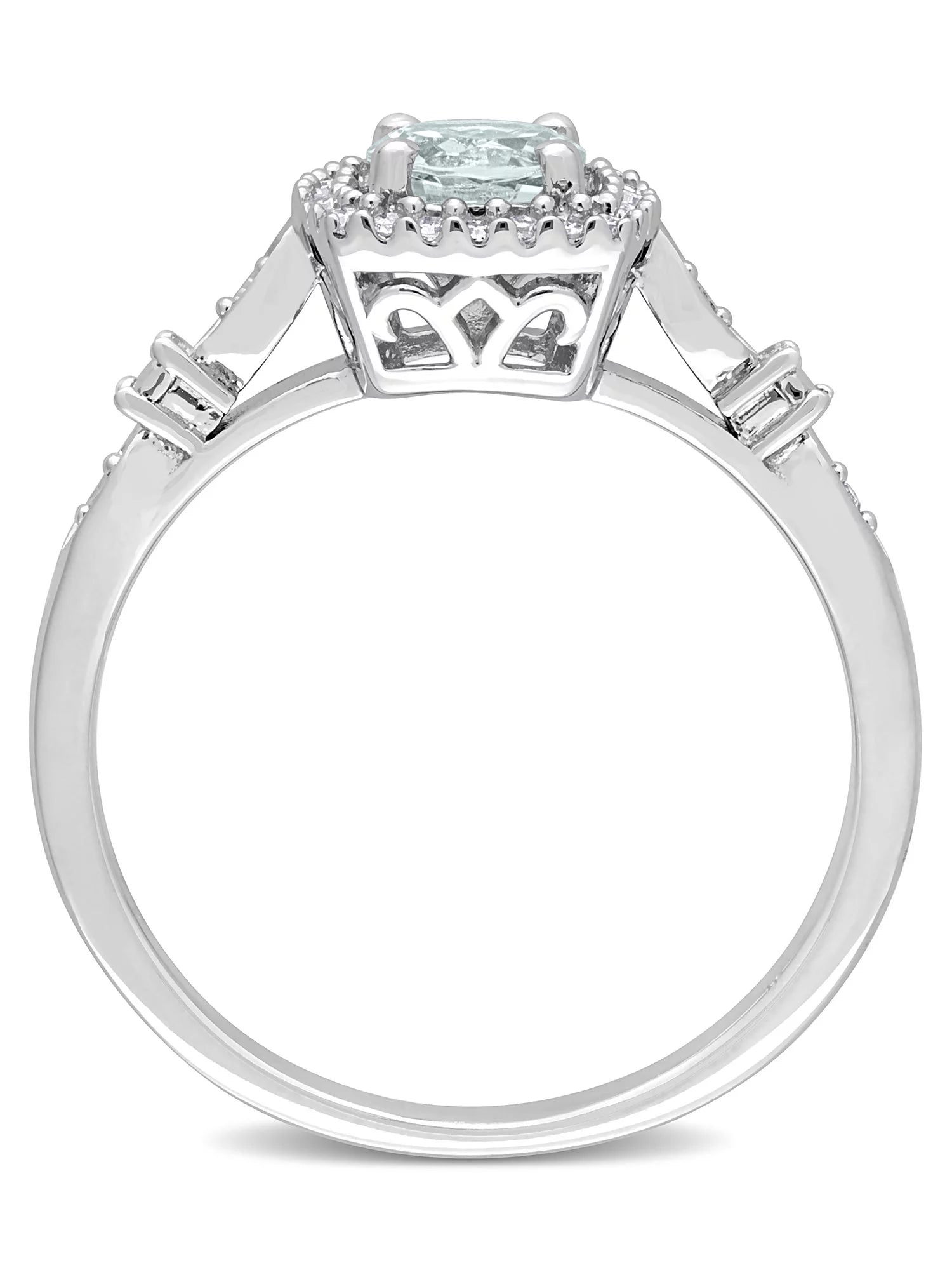 Women'S Aquamarine Sterling Silver Engagement Ring