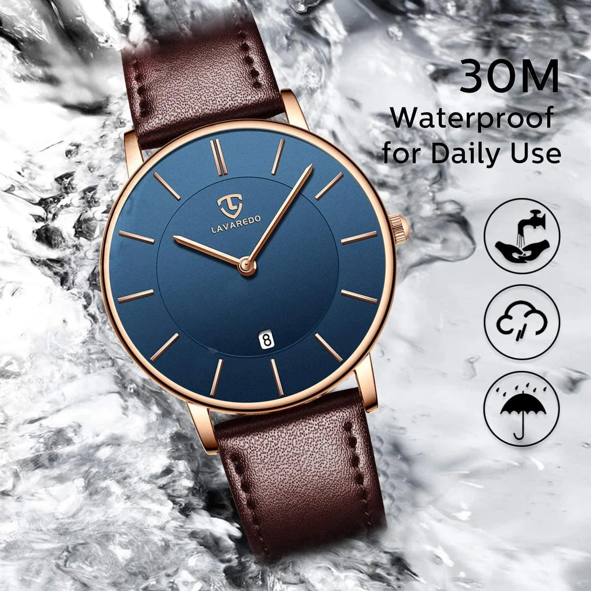 Men Watches Fashion Minimalist Quartz Watch for Men Analog Waterproof Watches with Leather Strap Gift for Man