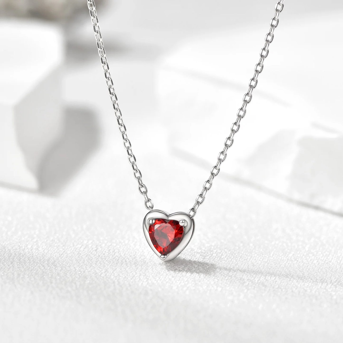 Women 925 Sterling Silver Birthstone Love Heart Necklace, Mother'S Day Jewelry Gifts for Mom