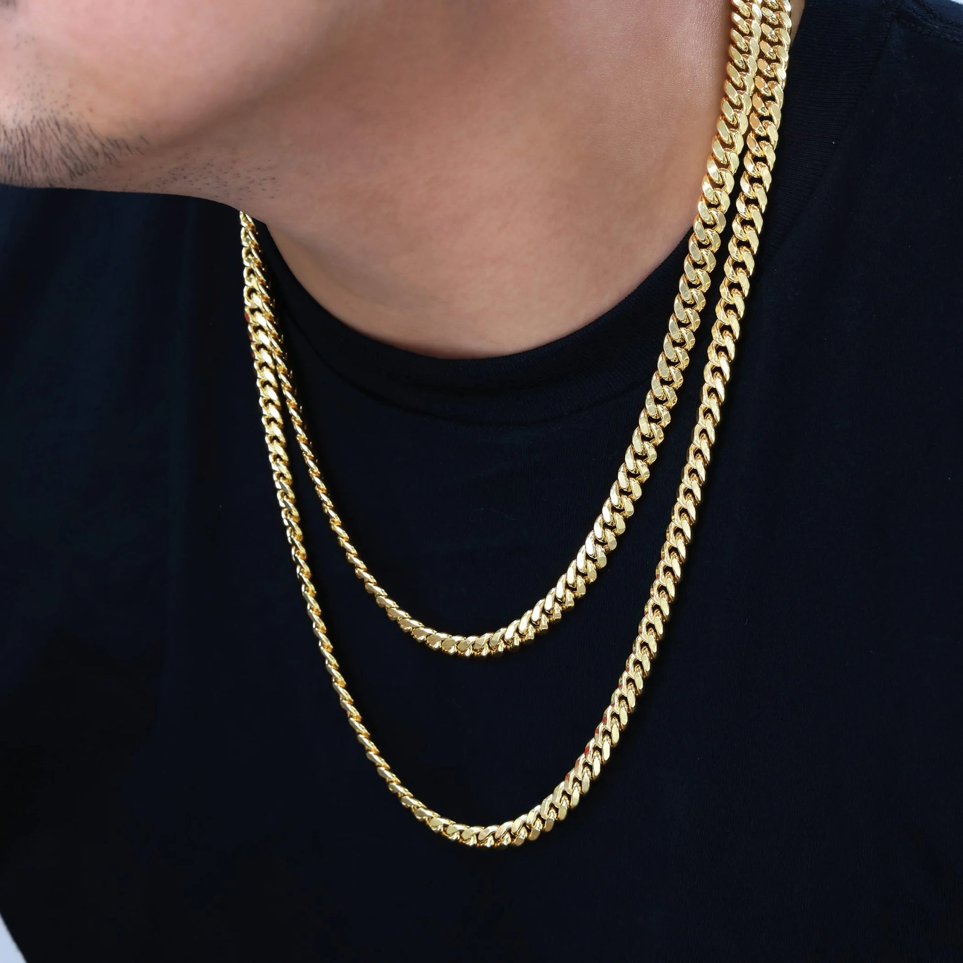 14K Yellow Gold 7.5Mm Miami Cuban Link Chain Necklace, Mens Womens Jewelry 16" - 30"