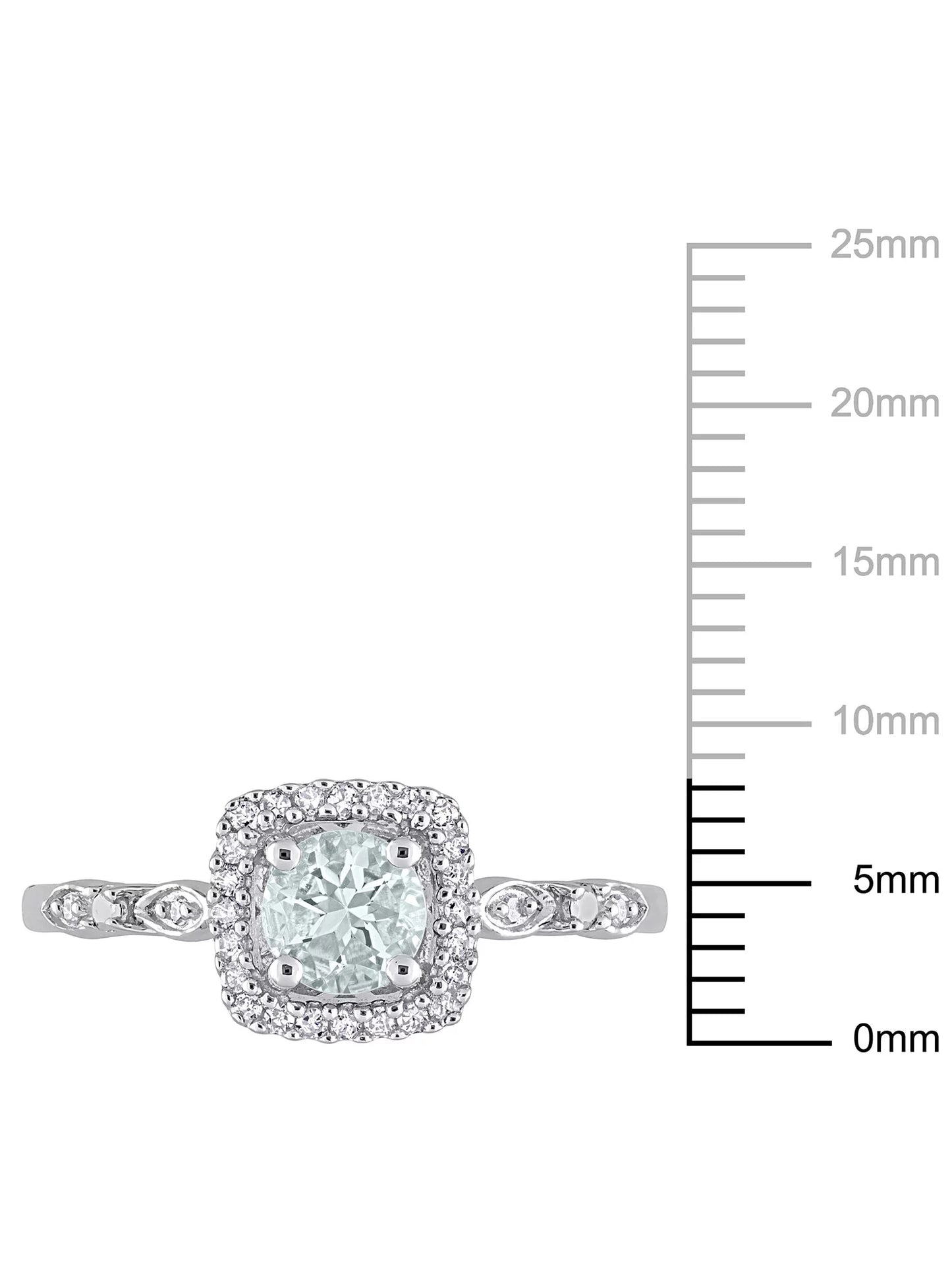 Women'S Aquamarine Sterling Silver Engagement Ring