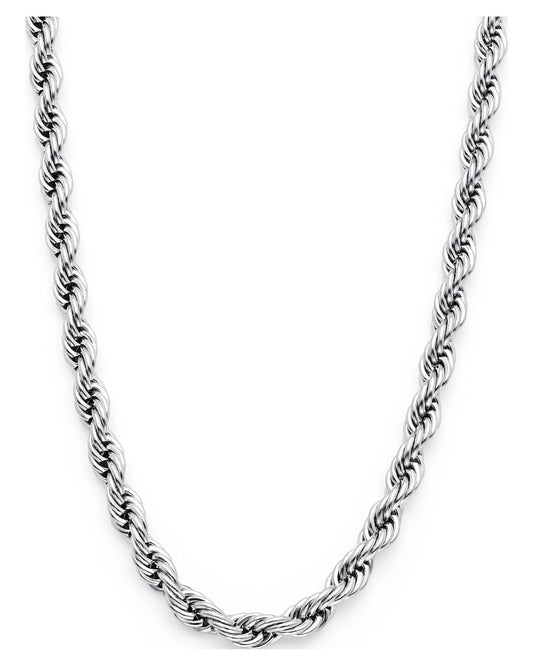 Stainless Steel Men'S Rope Chain Necklace 4MM 24"