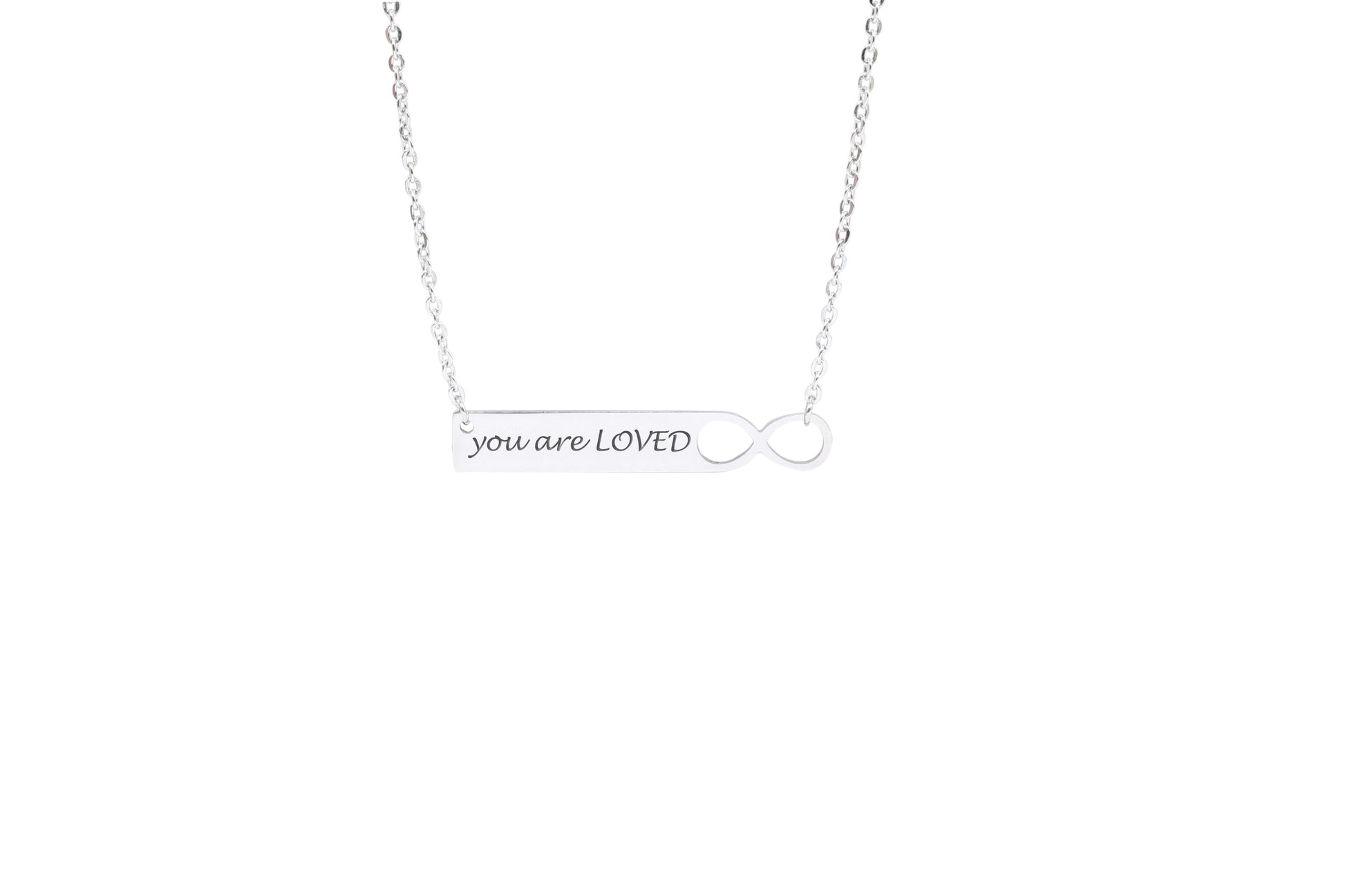 Infinity Bar Necklace You Are Loved