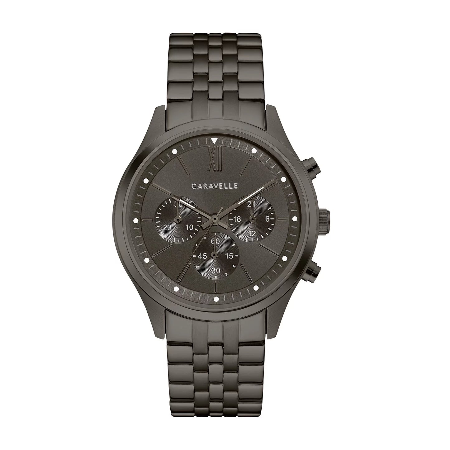 Men'S Chronograph 41Mm Gunmetal Stainless Steel Bracelet Sport Watch