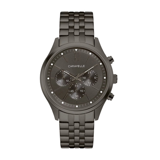 Men'S Chronograph 41Mm Gunmetal Stainless Steel Bracelet Sport Watch