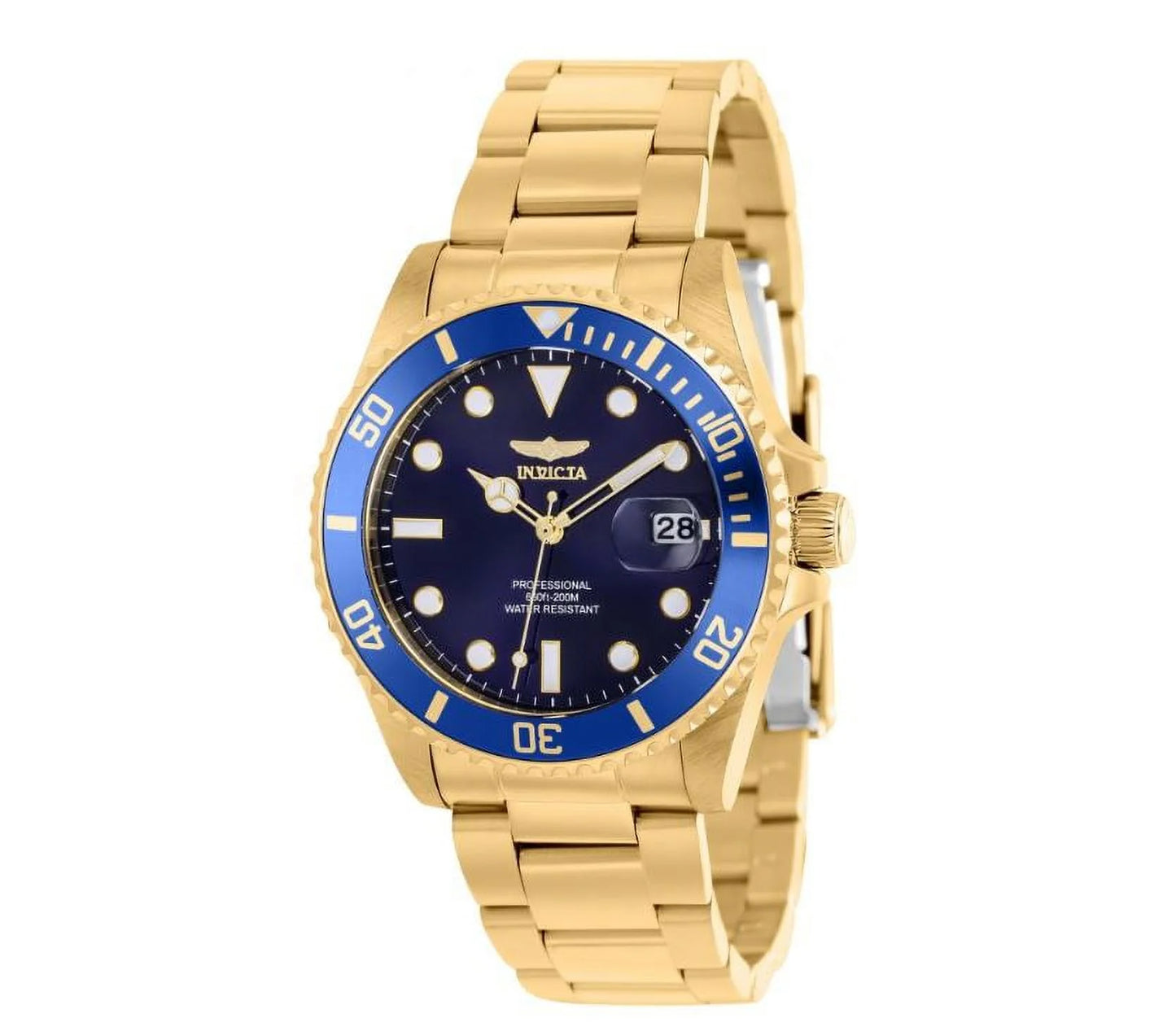 Pro Diver Ladies 38Mm Stainless Steel Gold Blue Dial Quartz Watch 37153