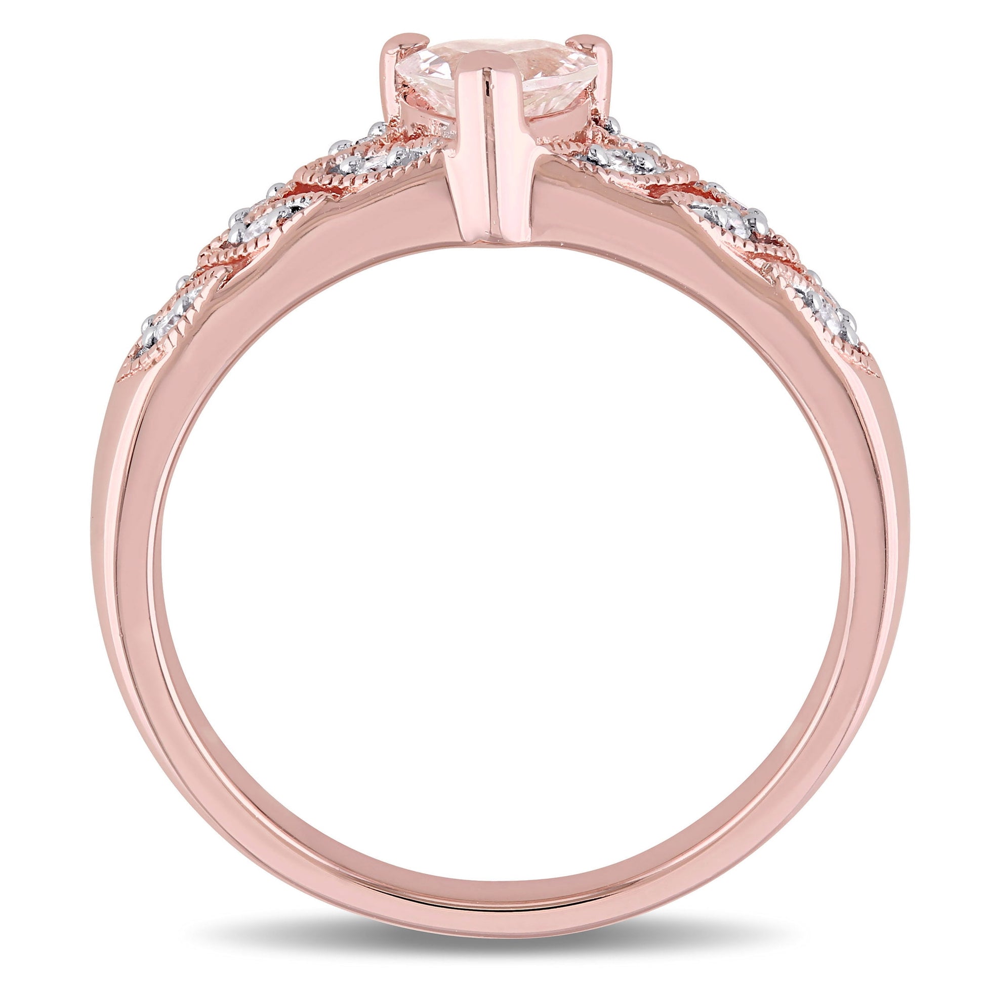 Women'S Morganite Rose Gold Plated Ring